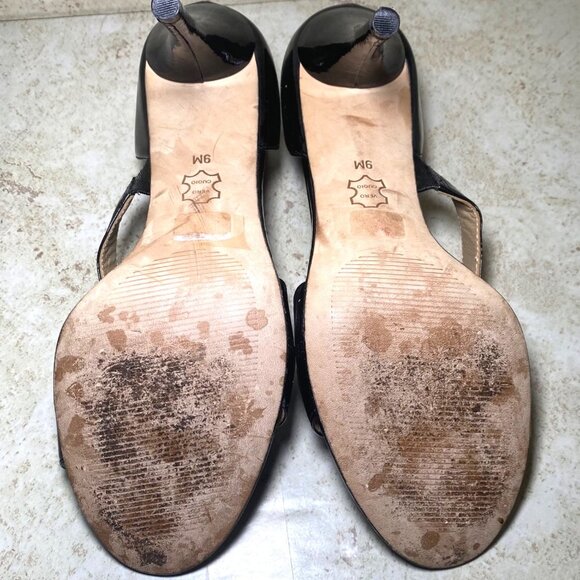 Michael Kors Black Patent Leather Open-Toe Strappy Heels Size 9 - Picture 8 of 8